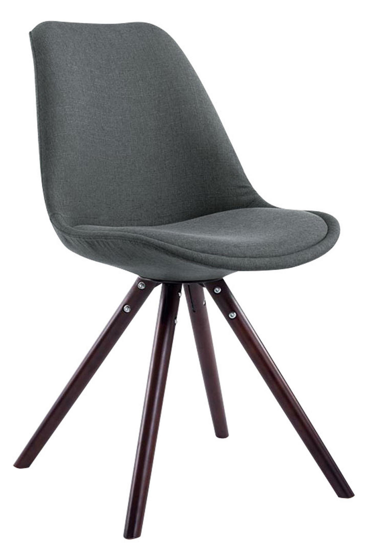 STUHL Stoff dunkelgrau - Dunkelgrau/Cappuccino, Holz/Textil (48/84/56cm) - CLP
