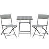 BISTROSET Polyrattan 3tlg. - Grau, Kunststoff - Outsunny