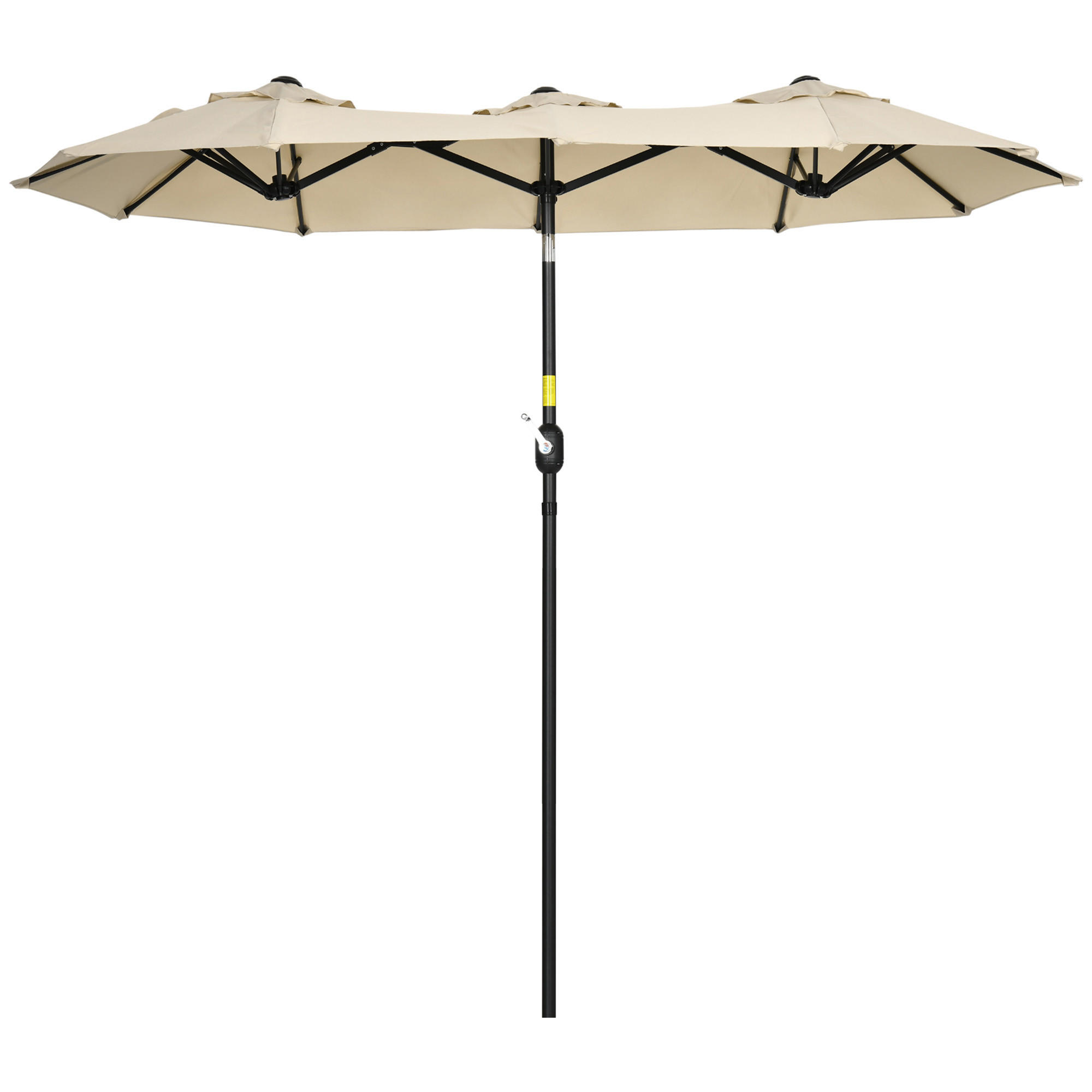 SONNENSCHIRM, Polyester, Stahl, Khaki - Braun, Metall (147/285cm) - Outsunny