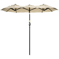 SONNENSCHIRM, Polyester, Stahl, Khaki - Braun, Metall (147/285cm) - Outsunny