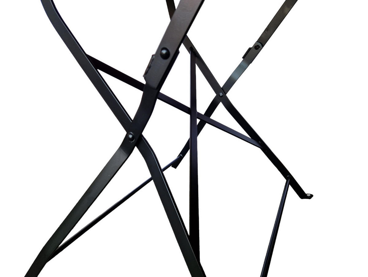 BIERGARTENTISCH BERGTAL 74x80x80cm Klappbar Eschenholz Schwarz/Braun 2 Personen - Braun, Holz (80/80/74cm) - CHEFGASTRO