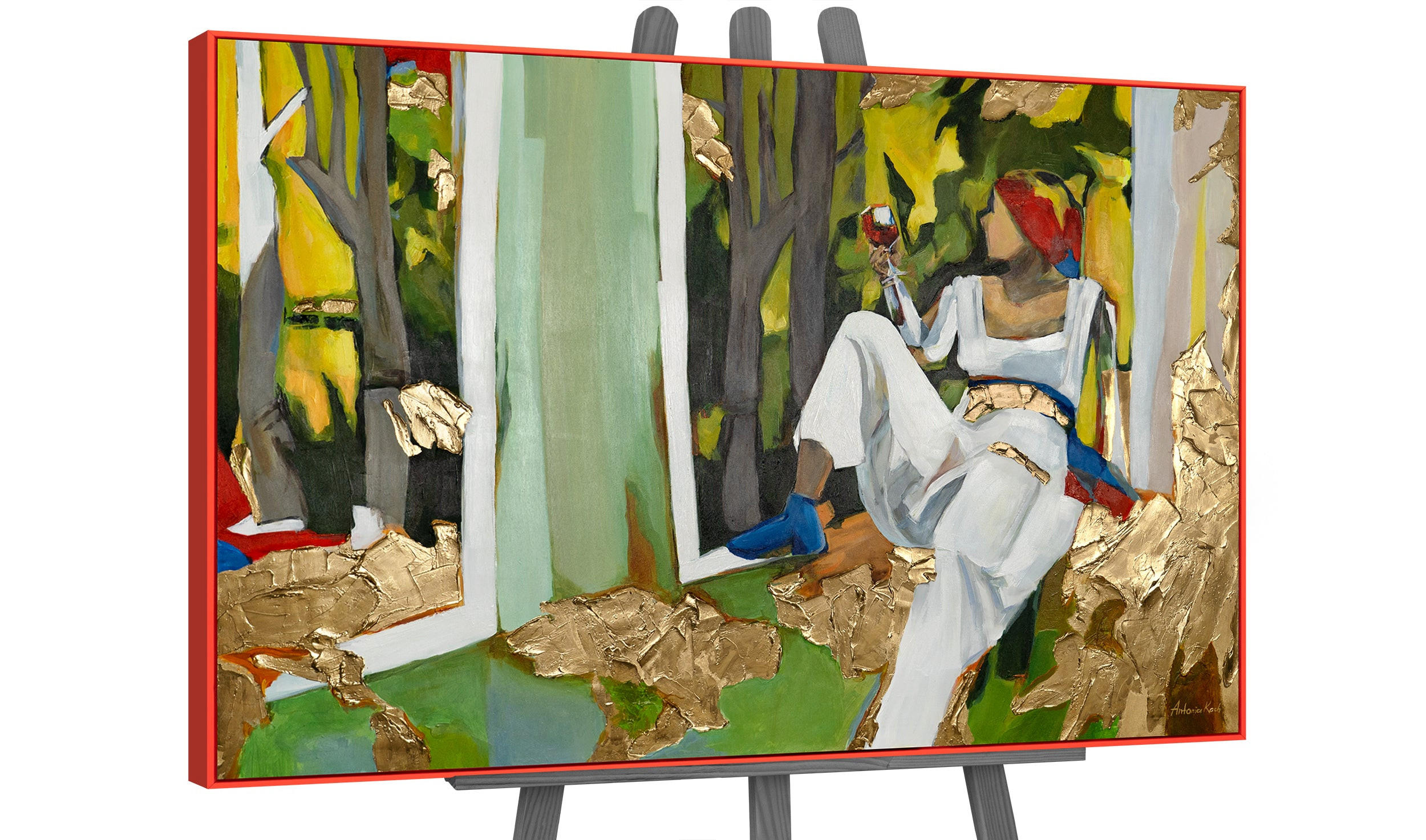GEMÄLDE Inspiration Schattenfugenrahmen Rot 120x80 cm - Rot, Holz (120/80cm) - YS-art gallery
