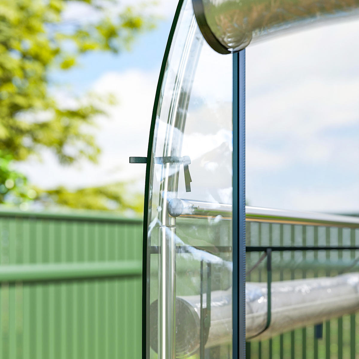 GEWÄCHSHAUS DE-12066 8 Rolltüren Transparent - Transparent, Metall (100/197/295cm) - ComfortXL