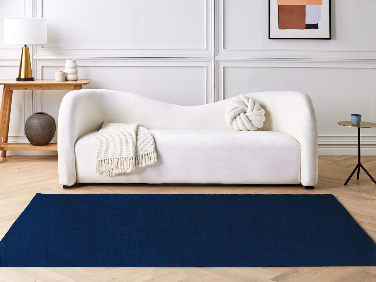 KURZFLOR-TEPPICH Gesi II 230/160 cm - Blau, Naturmaterialen (160/230cm) - Beliani