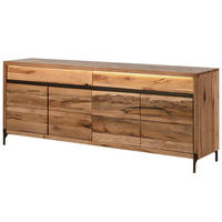 SIDEBOARD Wild-/Zerreiche 202x47x80 natur geölt MONTREUX LUX #101 - Braun, Holz (202/80/47cm) - Massivmoebel24