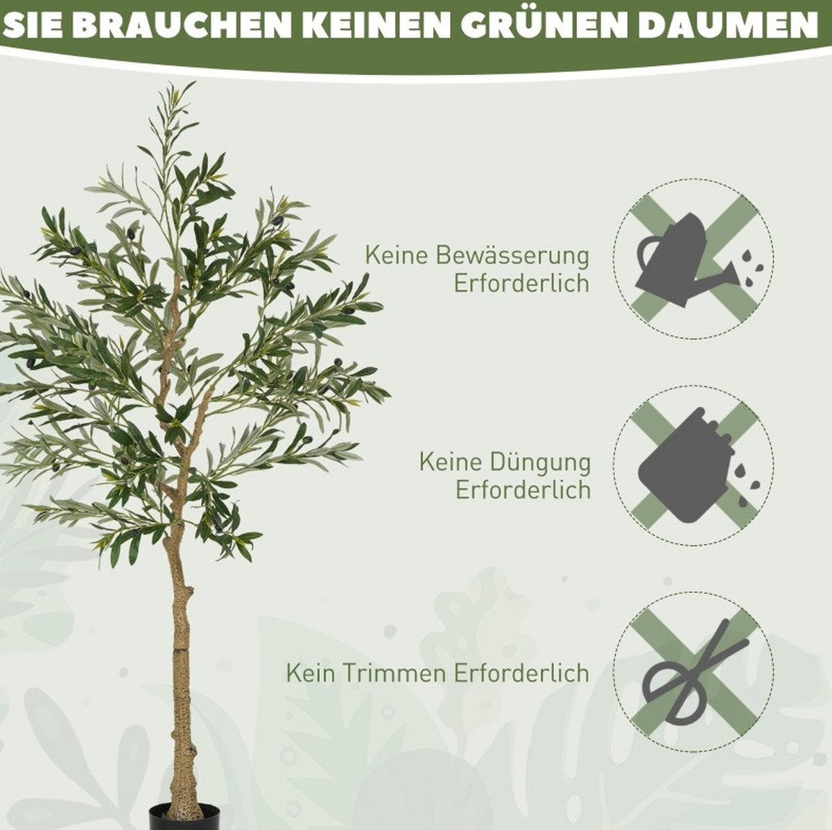 KUNSTPFLANZEN 15/15/150 cm grün aus Kunststoff mit formbaren Zweigen - Grün, Kunststoff (150cm) - OKWISH