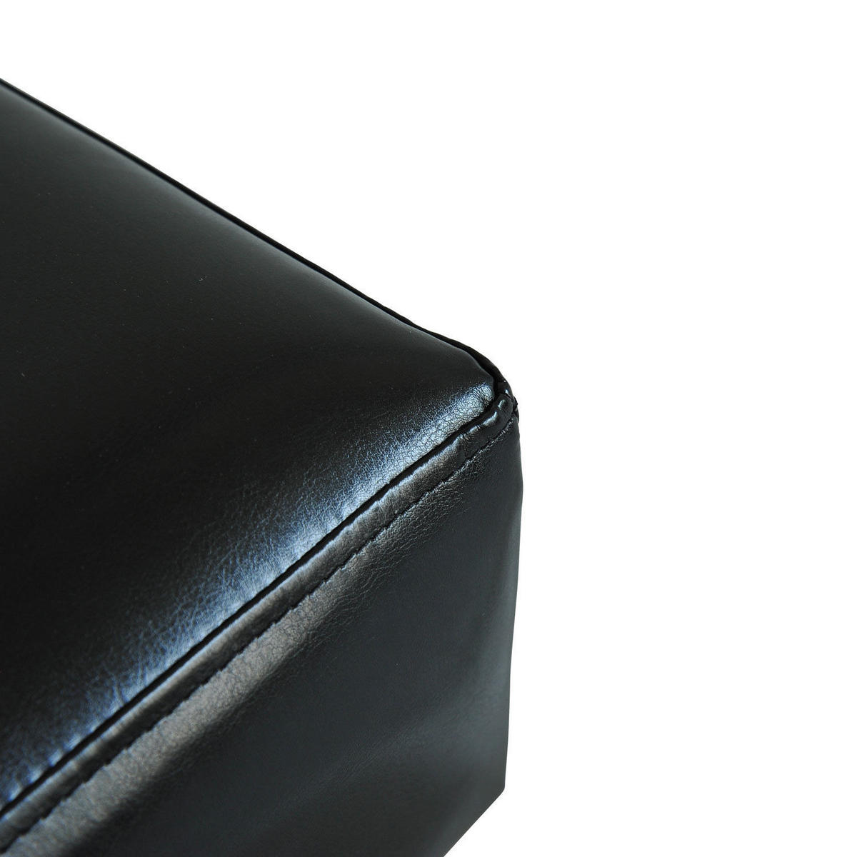 FUSSHOCKER, Beinstütze, Sitzhocker, Schwarz - Schwarz, Leder (30/24/40cm) - HOMCOM