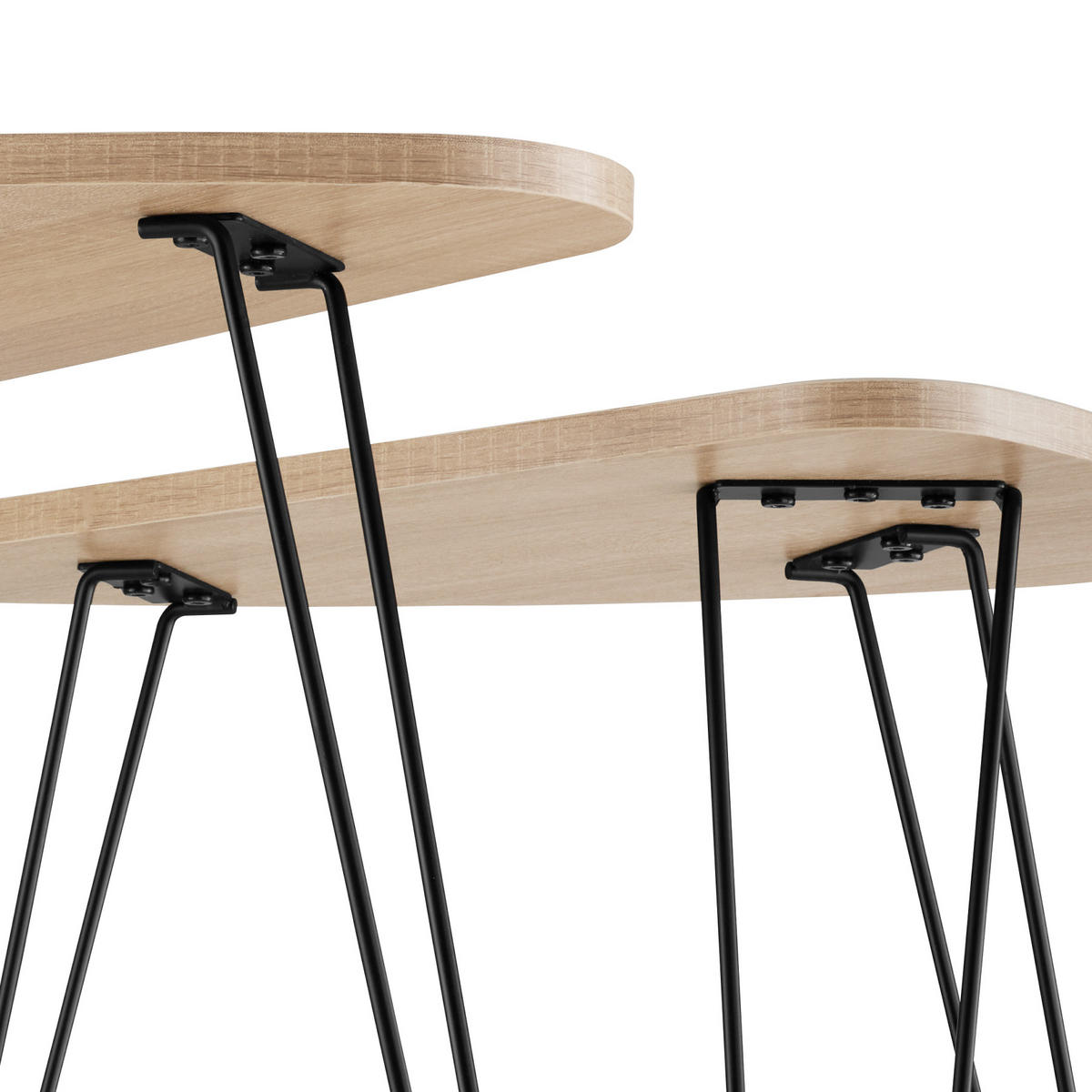 BEISTELLTISCHE 2er Set Richmond,stapelbar,Industrial Holz hell - Naturfarben, Holzwerkstoff (60/38/48cm) - tectake