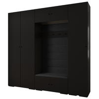 GARDEROBEN-SET 236,7/250/47 - Schwarz, Holz/Metall (250/236.7/47cm) - Abiks Möbel