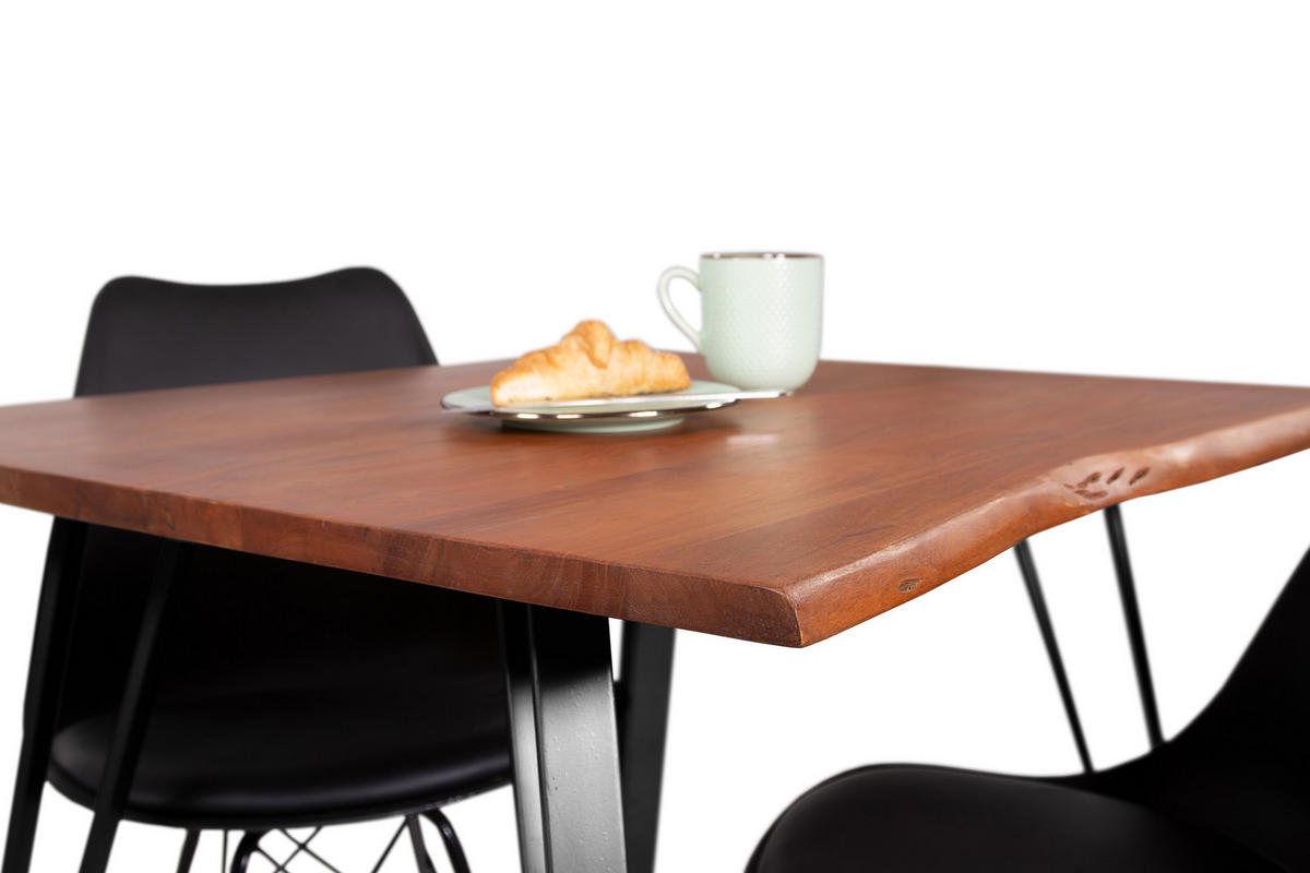 ESSTISCH CELIA - Schwarz/Braun, Holz/Metall (90/90/77cm) - SAM