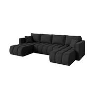 SEDACÍ SOUPRAVA DO U s funkcí spaní a úložným prostorem GARD-U 300x146x85 černá velur - černá, kompozitní dřevo/textil (300/85/146cm) - ALTDECOR