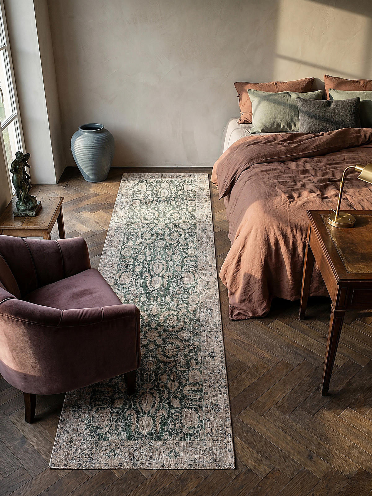 TEPPICH Waschbar HURST, orientalisch, Grün, 60 x 230 cm - Grün, Textil (60/230cm) - KADIMA DESIGN