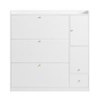 SCHUHSCHRANK White 119/24/122 cm - Weiß, Holzwerkstoff (119/122/24cm) - PANGIVO