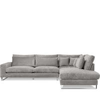 ECKSOFA RECHTS BRENTIS Chenille-Stoff, Hellgrau - Hellgrau, Textil (314/224cm) - KONSIMO®