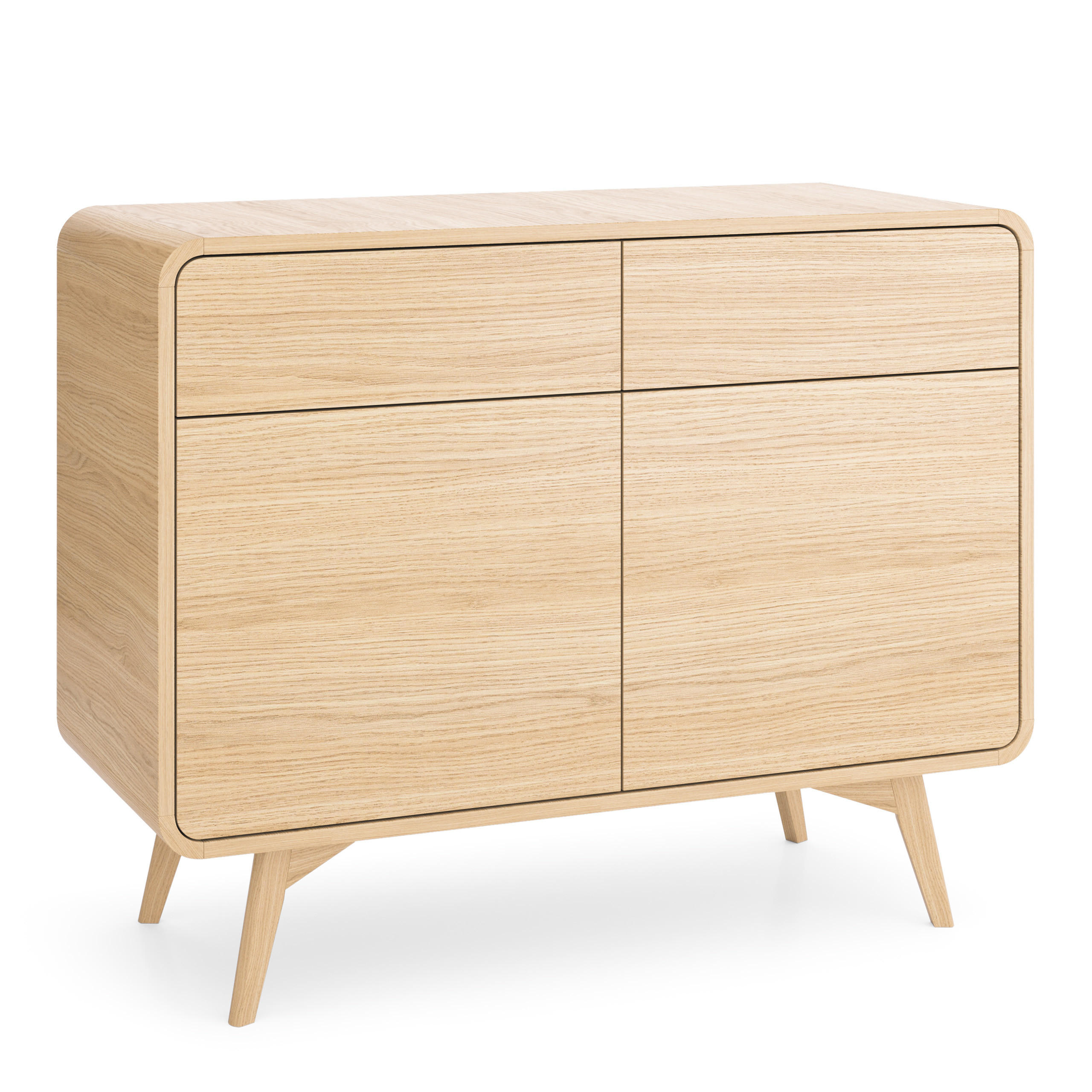 SIDEBOARD LEVANTE 108/84/39cm mit 2 Schubladen 2 Türen Eichefarben - Eichefarben/Naturfarben, Holzwerkstoff (108/84/39cm) - MASSENO