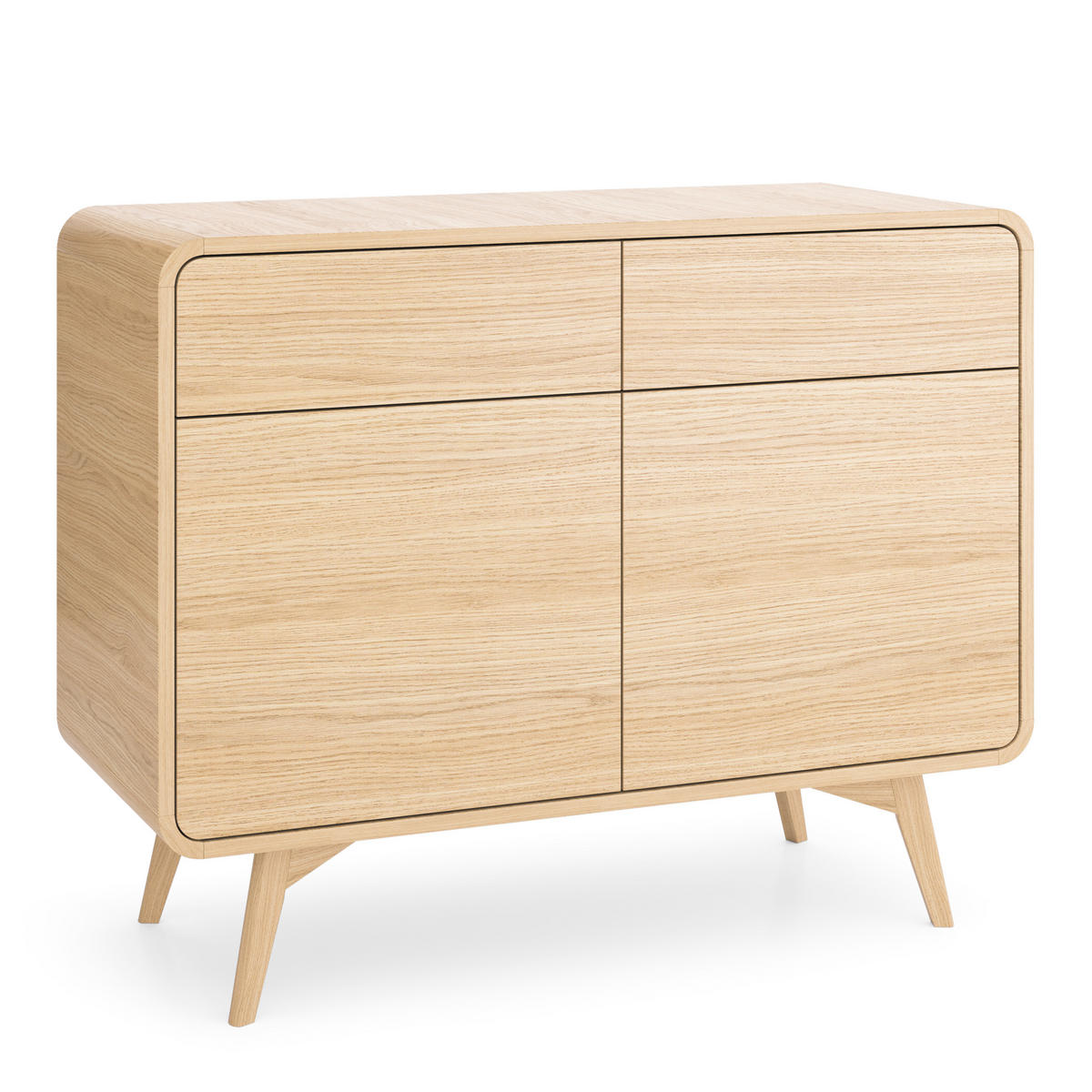 SIDEBOARD LEVANTE 108/84/39cm mit 2 Schubladen 2 Türen Eichefarben - Eichefarben/Naturfarben, Holzwerkstoff (108/84/39cm) - MASSENO
