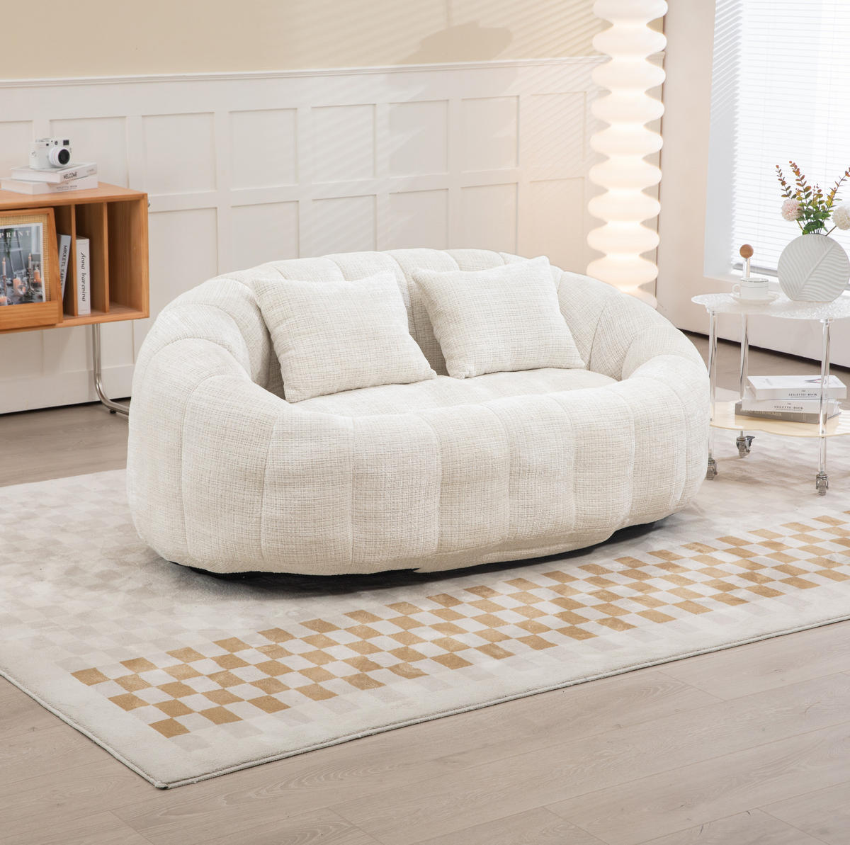 SITZSACK Chenille 150 x 95 x 63 cm Beige - Beige, Kunststoff (95/63/145cm) - Beauniv