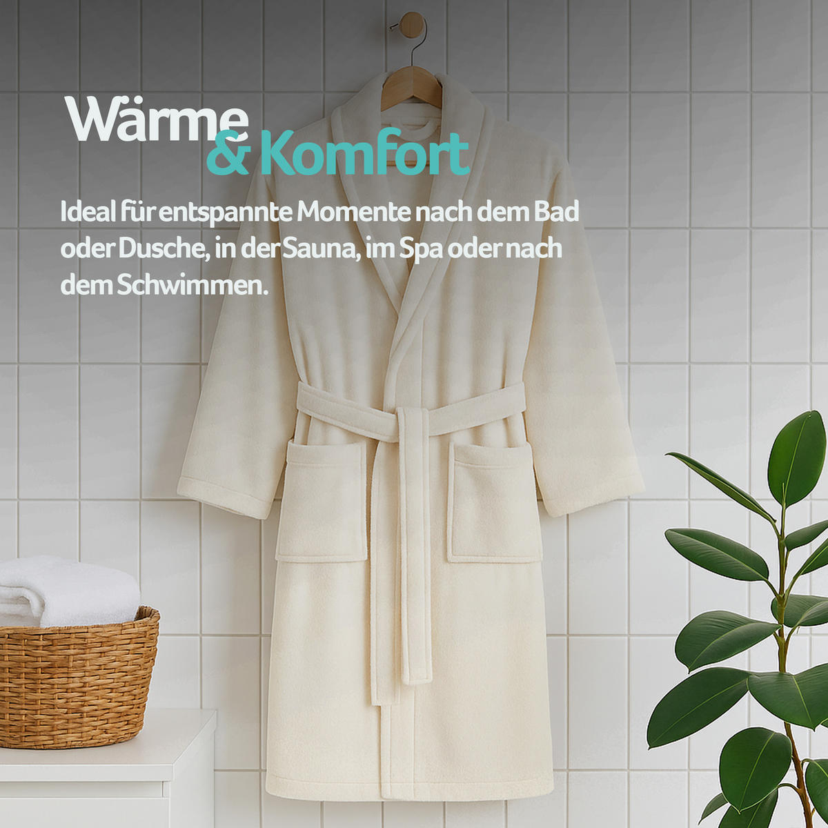 BADEMANTEL Übergrößen ( 4XL -6XL ) Ecru 4XL - Beige, Textil (4XLnull) - Bestlivings