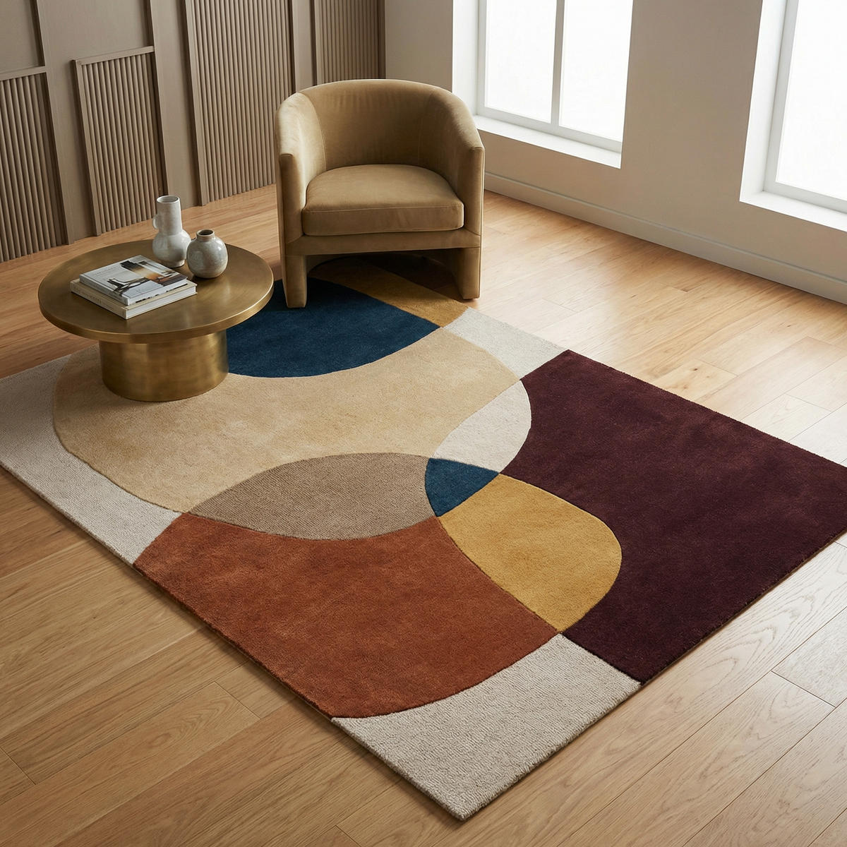 WOLLTEPPICH Abstrakt-Design mit farbakzente AIRE - Multicolor, Textil (200/290cm) - KADIMA DESIGN