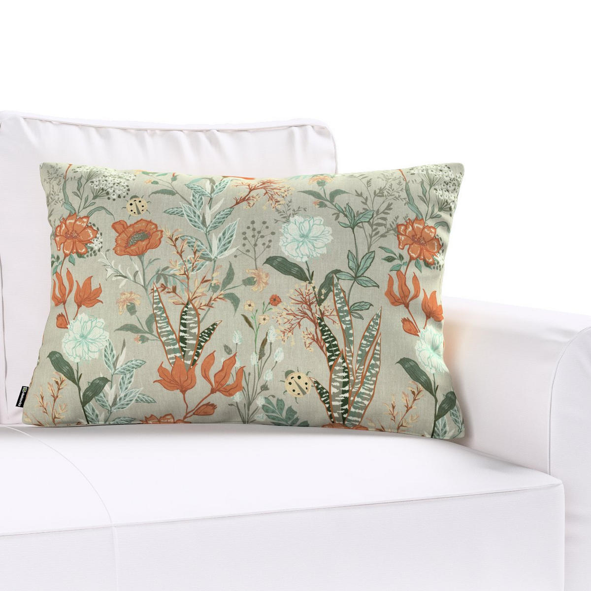 KISSENHÜLLE FLOWERS grau und rosa, 60x40cm - Rosa, Textil (60/40cm) - Dekoria