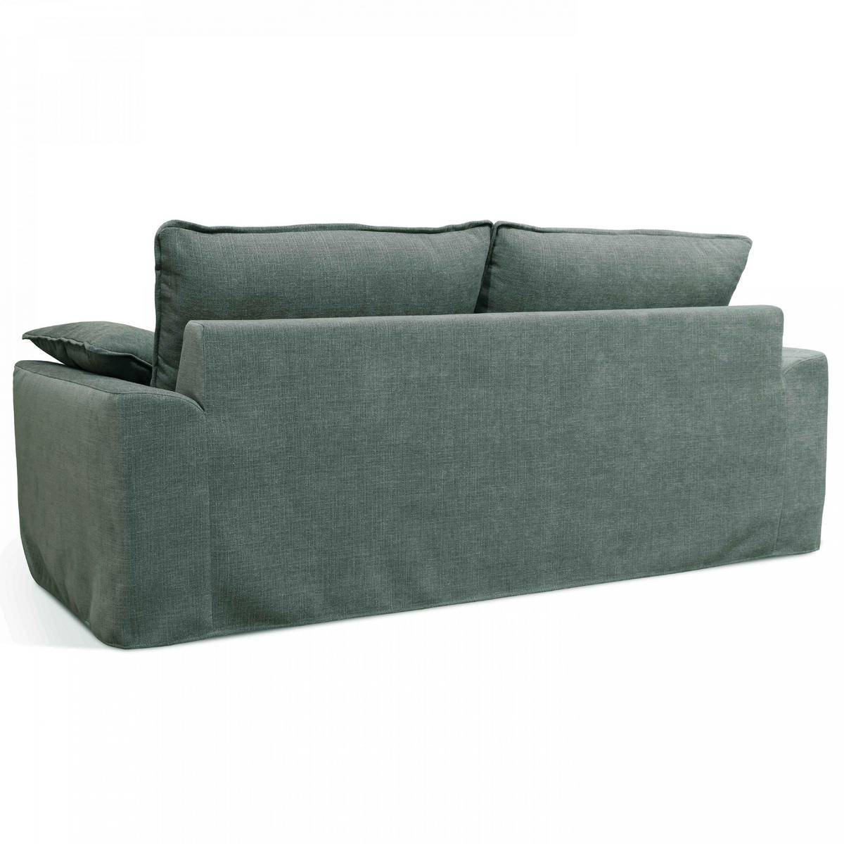 3-SITZER-SOFA, Stoff, Grün/Grau - Grün, Textil (97/88/205cm) - Oviala