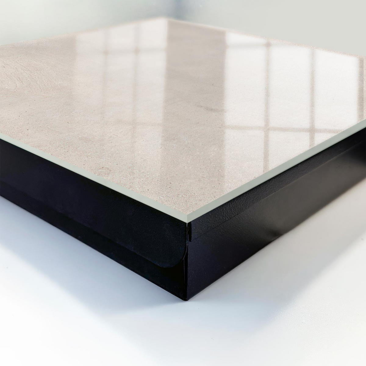 SCHLÜSSELBOX Schwarz 30x30 cm- Türöffnung nach rechts - Betonstruktur - Beige, Metall (30/30/5cm) - TULUP