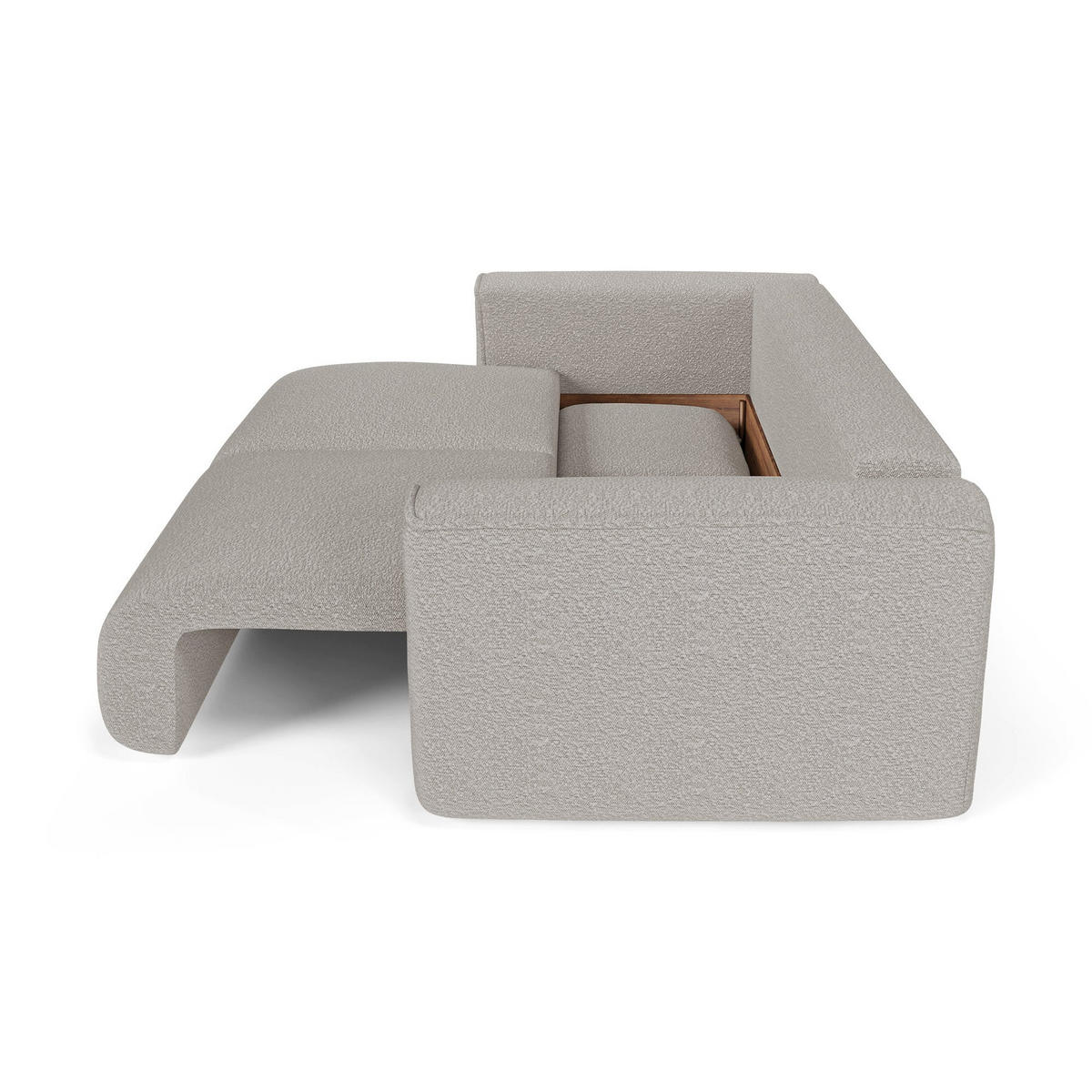 SCHLAFSOFA mit Stauraum COMO Frottee Hellgrau 254cm - Hellgrau/Grau, Textil (254/78/95cm) - Premium Interiors