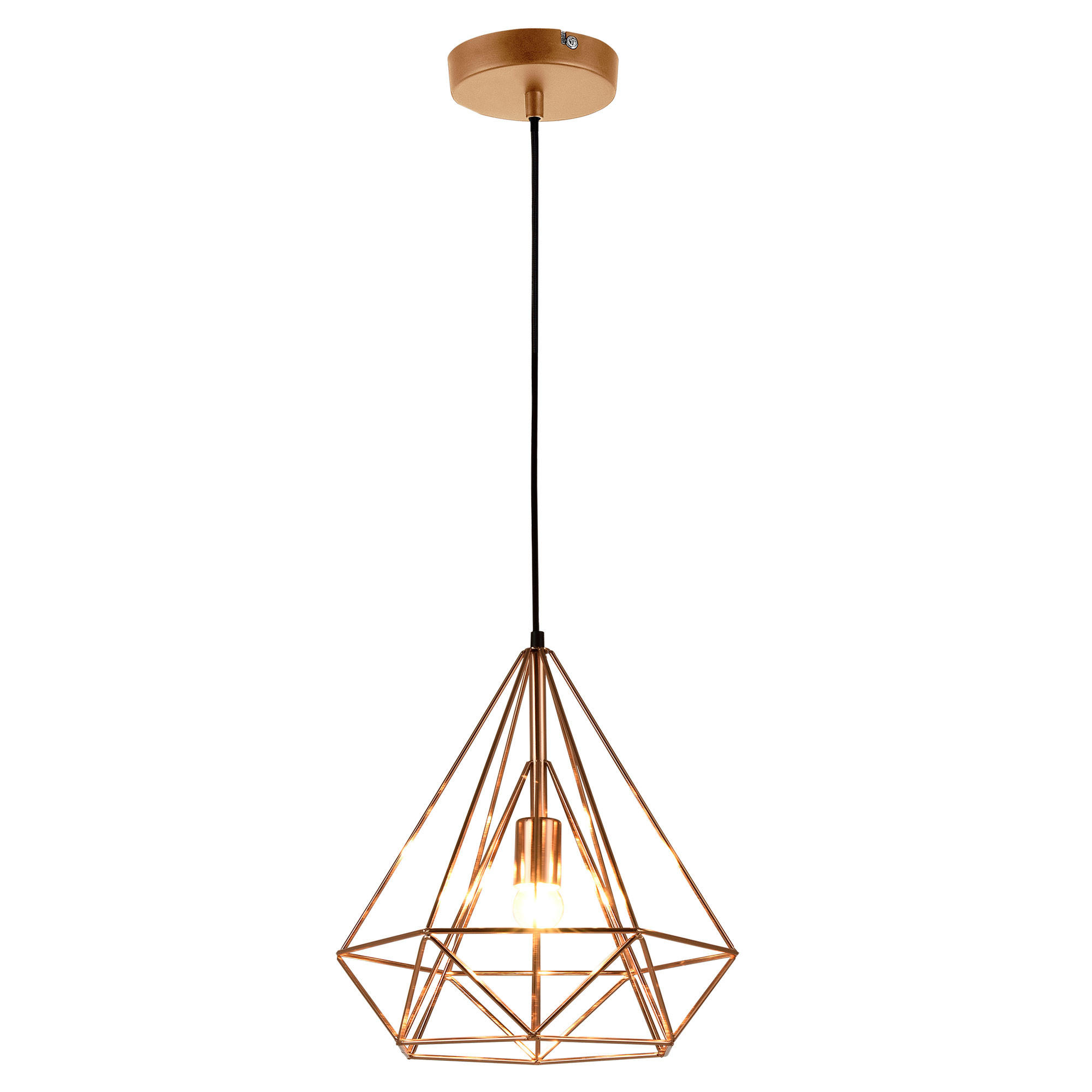HÄNGELEUCHTE Diamond - Messingfarben, Metall (37/37/200cm) - lux.pro