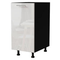 KÜCHENUNTERSCHRANK Essen D1D/40/kargo Weiß Hochglanz / Schwarz Matt 40 / 50 / 82cm - Weiß Hochglanz/Schwarz, Holz/Holzwerkstoff (40/82/50cm) - Feldmann-Wohnen