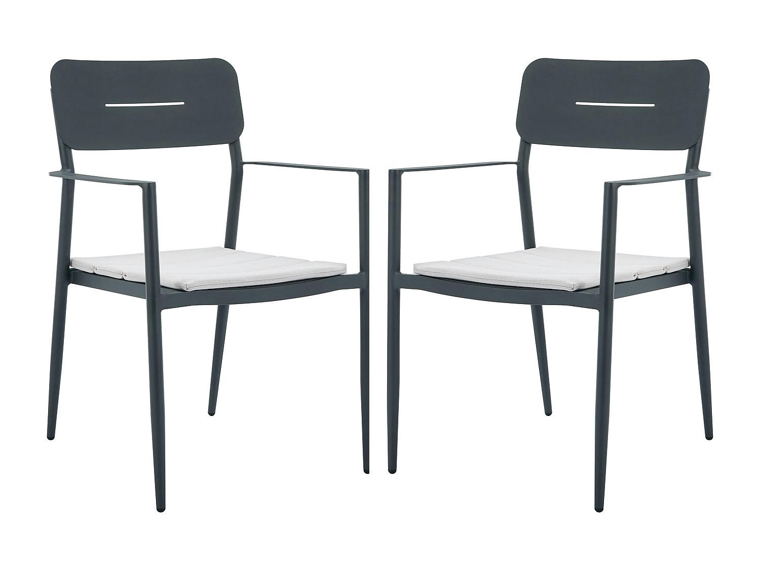 GARTENSTUHL - 2 -Sitzer - Aluminium - anthrazitgrau - LOTTYS - Anthrazit, Metall (56/86/59cm) - Vente-Unique