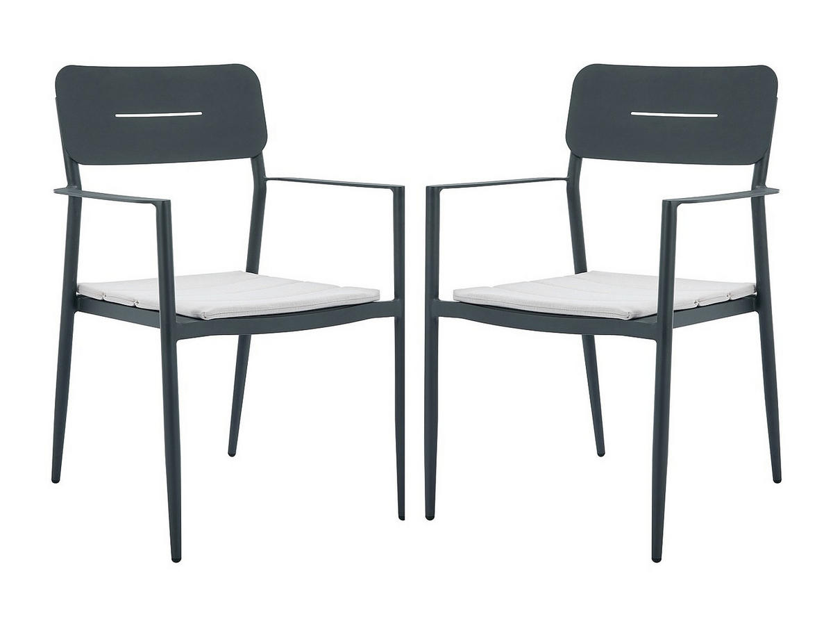 GARTENSTUHL - 2 -Sitzer - Aluminium - anthrazitgrau - LOTTYS - Anthrazit, Metall (56/86/59cm) - Vente-Unique