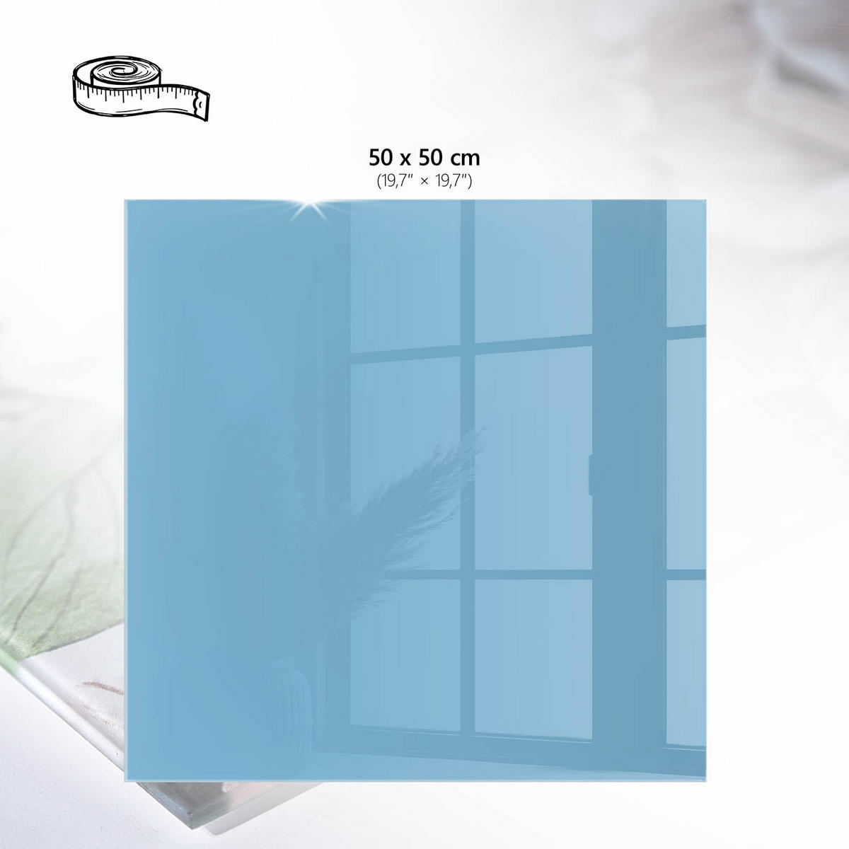 TISCHPLATTE 50x50 cm – Blaue Farbe - Dunkelblau, Glas (50/50/0.4cm) - Wallfluent