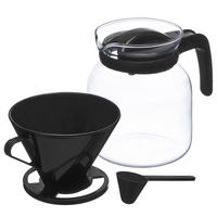 GLASKANNE mit Filter und Deckel 1,2 l - Schwarz, Glas (1.2L) - Vivalto