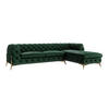 ECKSOFA Chesterfield Lexi Flasche Grün Samt, Ottomane rechts - Smaragdgrün/Goldfarben, Holz/Textil (305/200cm) - S-Style Möbel