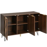SIDEBOARD 120/38/76,5 cm Natur/Schwarz aus Holzwerkstoff mit 3 Türen - Naturfarben, Holzwerkstoff (120/76.5/38cm) - OKWISH