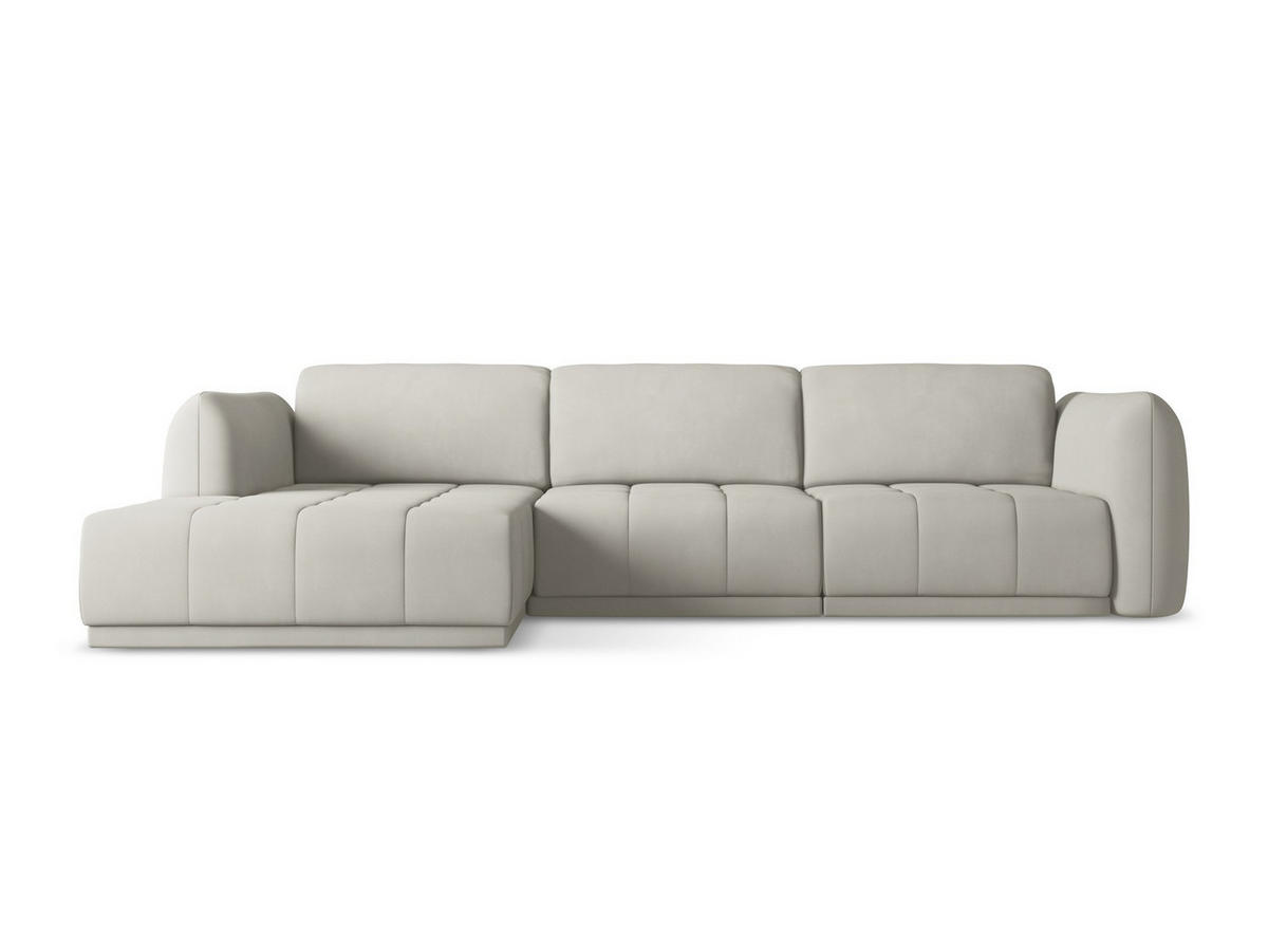 ECKSOFA Links Chenille Stoff Beige - Beige/Schwarz, Kunststoff/Textil (170/290cm) - Makamii
