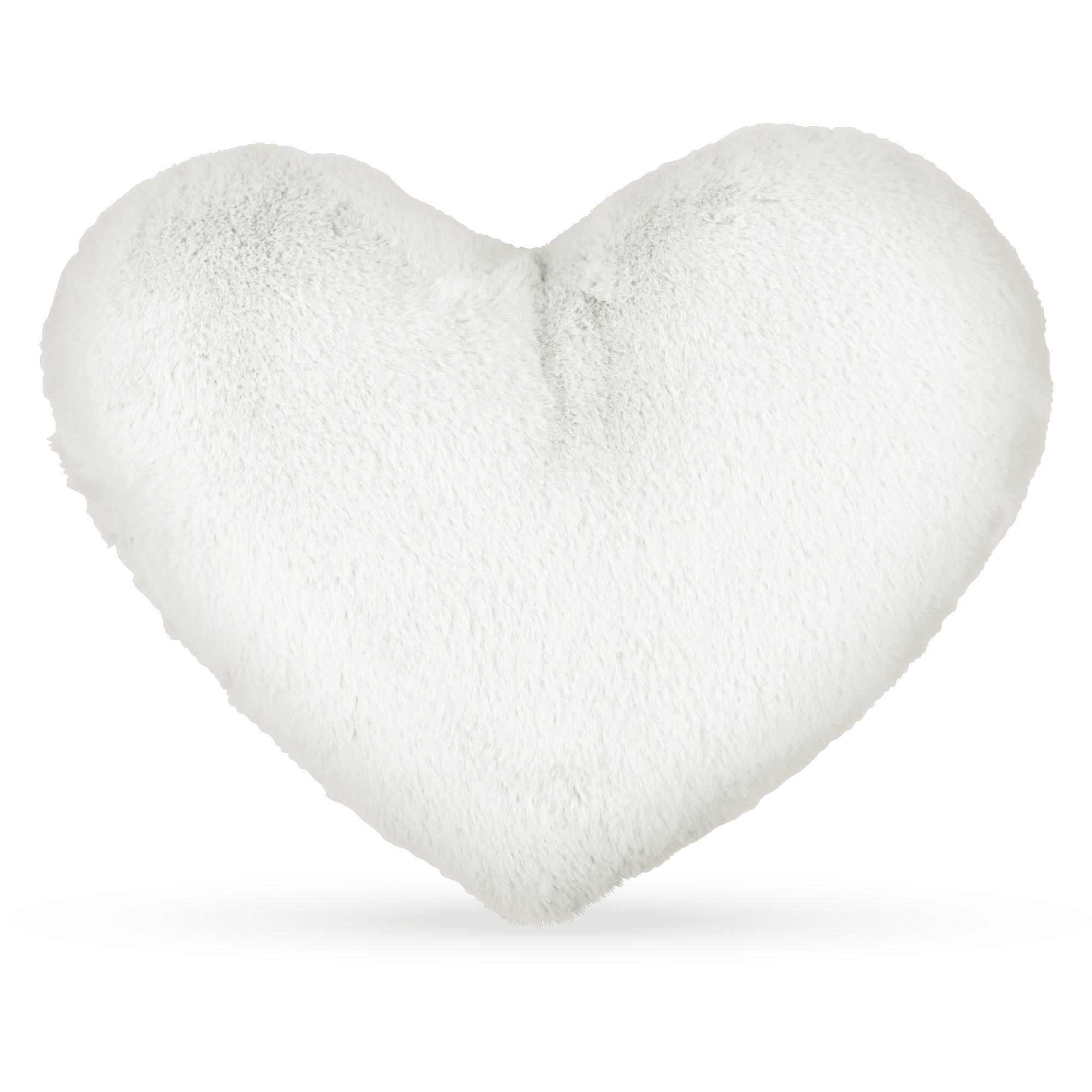 HERZKISSEN Plüschig Offwhite - Creme, Textil (30/40cm)