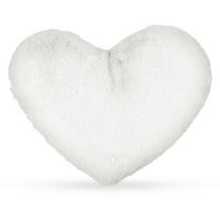HERZKISSEN Plüschig Offwhite - Creme, Textil (30/40cm)