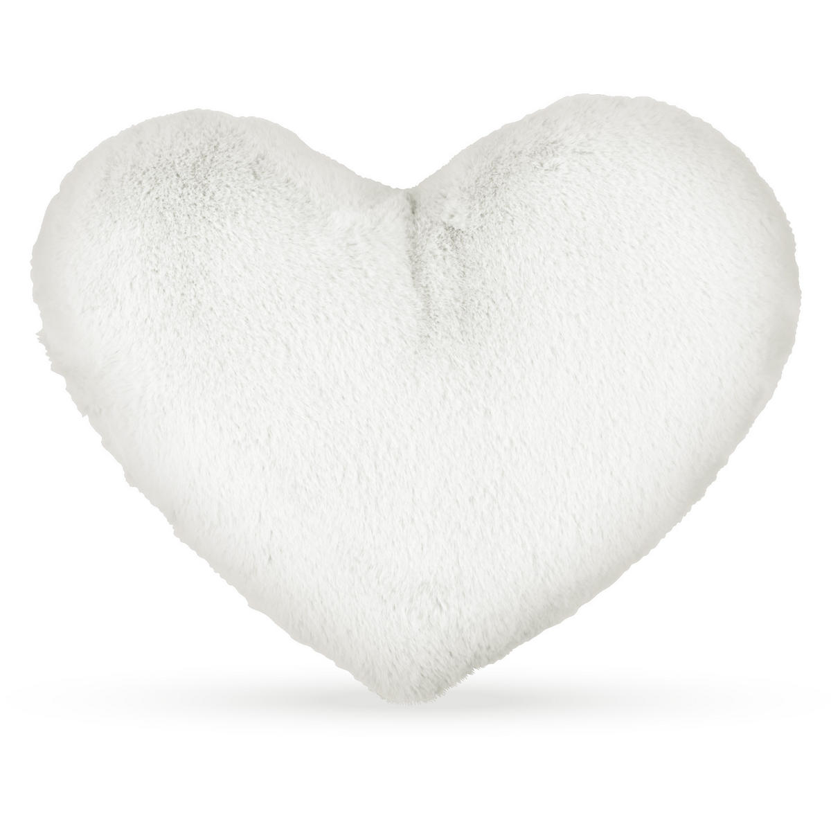 HERZKISSEN Plüschig Offwhite - Creme, Textil (30/40cm)