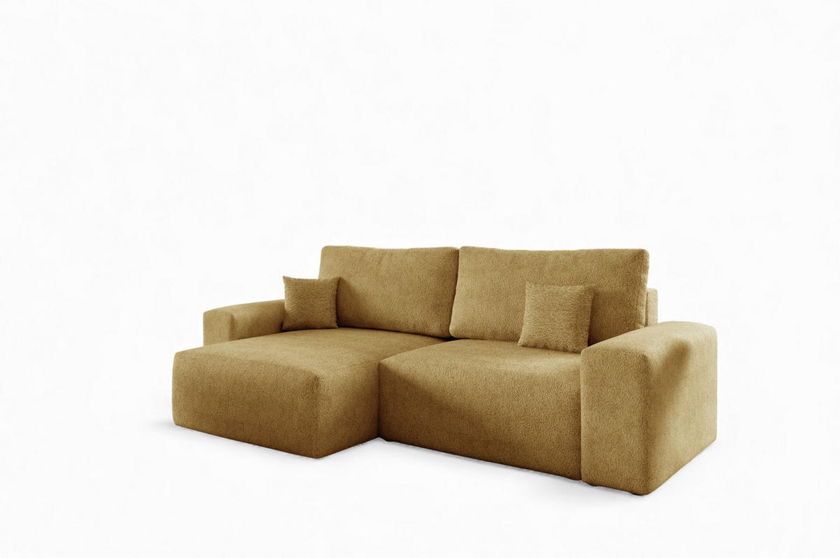 ECKSOFA Arona Xs Mit Schlaffunktion - Gelb, Holzwerkstoff/Textil (148/255cm) - Fun Möbel