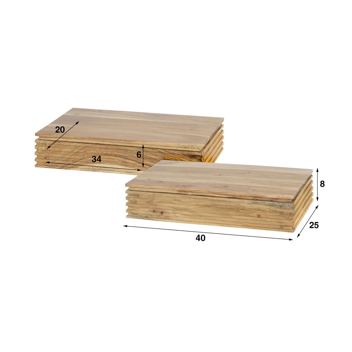NACHTTISCH Layer Braun 25/40/ 8 cm - Braun, Holz (40/8/25cm) - Hoyz Collection