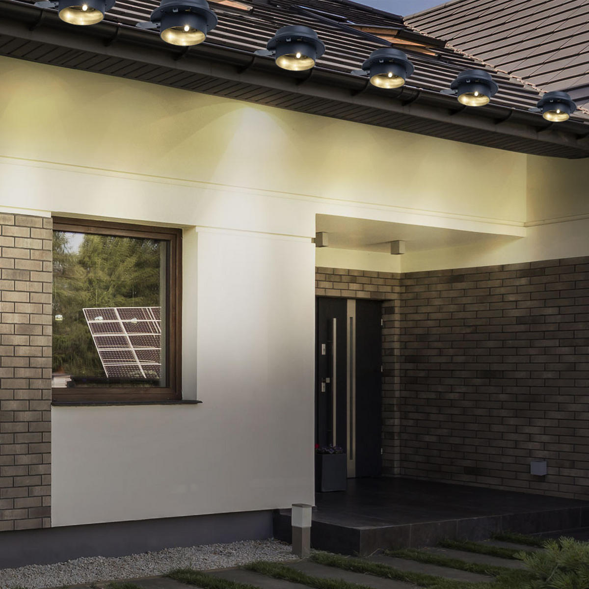 LED AUSSENLEUCHTE Solar Dachrinnenleuchte Anthrazit 4er Set - Anthrazit, Kunststoff/Metall (11.6/6/16cm)