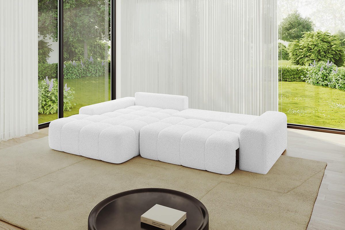 ECKSOFA Ottomane Links ENSI-L - 267x164x88 cm Weiß - Weiß, Holzwerkstoff/Kunststoff (267/164cm) - ALTDECOR