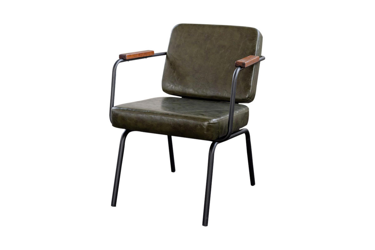 STUHL VISU Grün Kunstleder - Grün, Leder (63/80/64cm) - KAWOLA