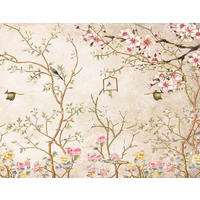 FOTOTAPETE Blumen und Vögel 350 x 270 cm - Beige, Papier (350/270cm) - Sanders & Sanders