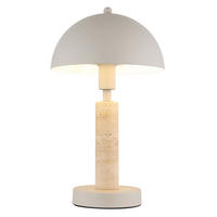 LED TISCHLEUCHTE Travertin Stein Sand - Bernsteinfarben, Metall (20/20/34cm) - Globo Lighting