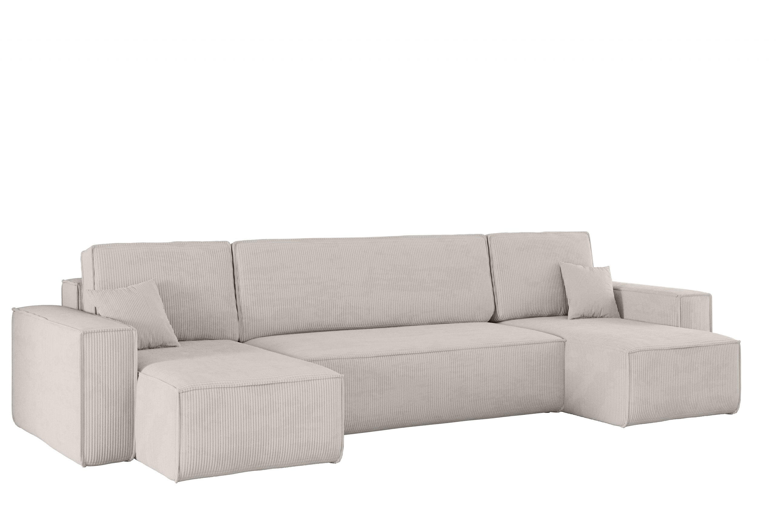 ECKSOFA Mit Schlaffunktion Und Bettkasten BEST Dicker Cord Cord Poso Beige - Beige, Holz/Textil (312/142cm) - Kaiser Möbel