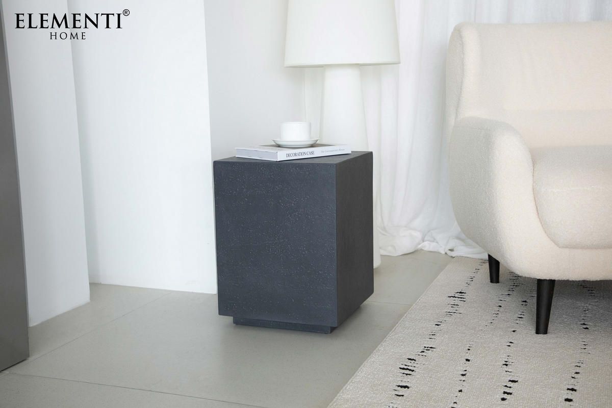 BEISTELLTISCH TEVERE aus GF-Beton, Wetterbeständig, 35x35x46 cm - Dunkelgrau, Naturmaterialien (35/35/46cm) - Elementi