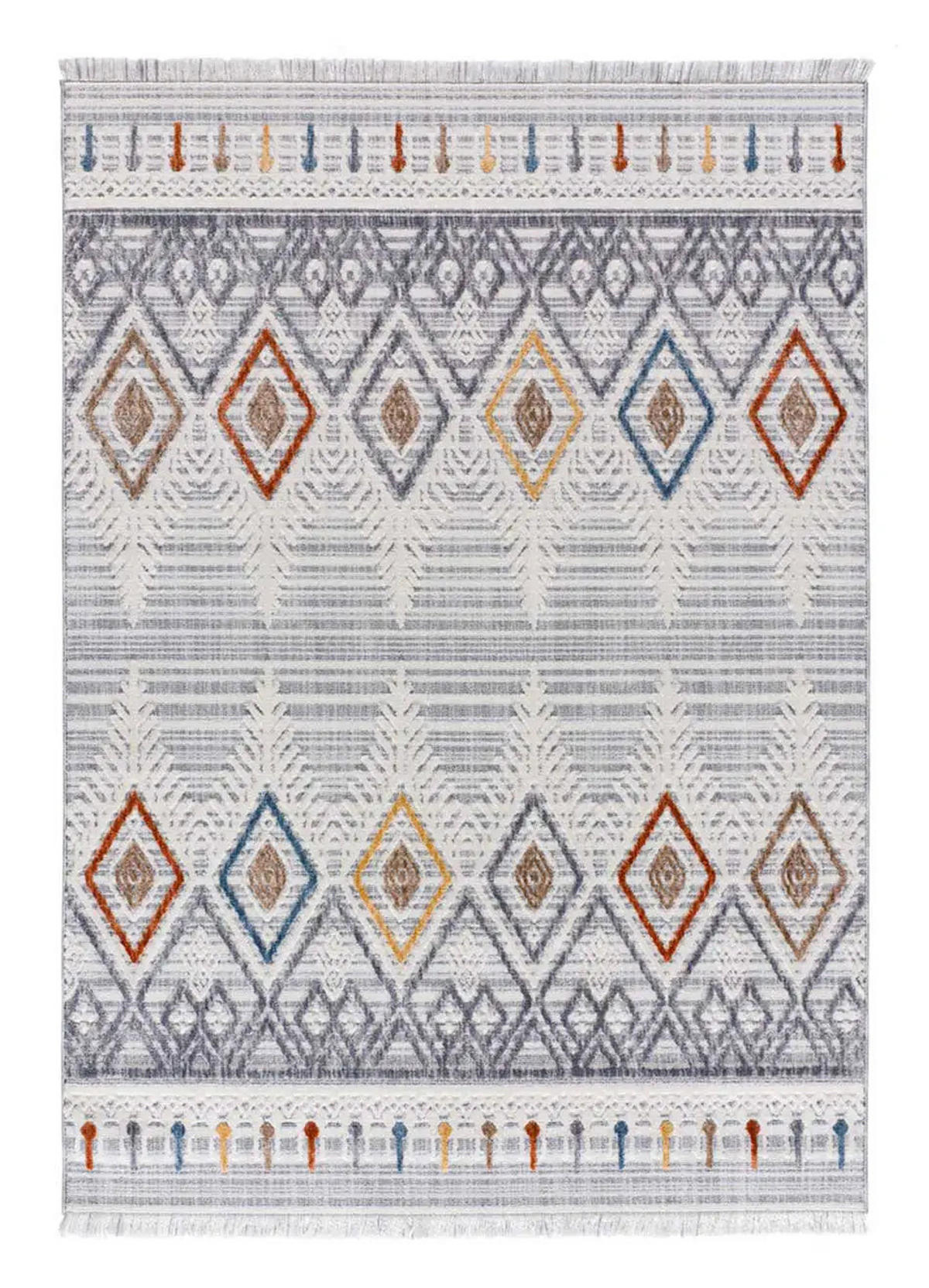 WEBTEPPICH Mehrfarbig Broadway 155/230 cm - Multicolor/Grau, Naturmaterialien/Textil (155/230cm) - Atticgo