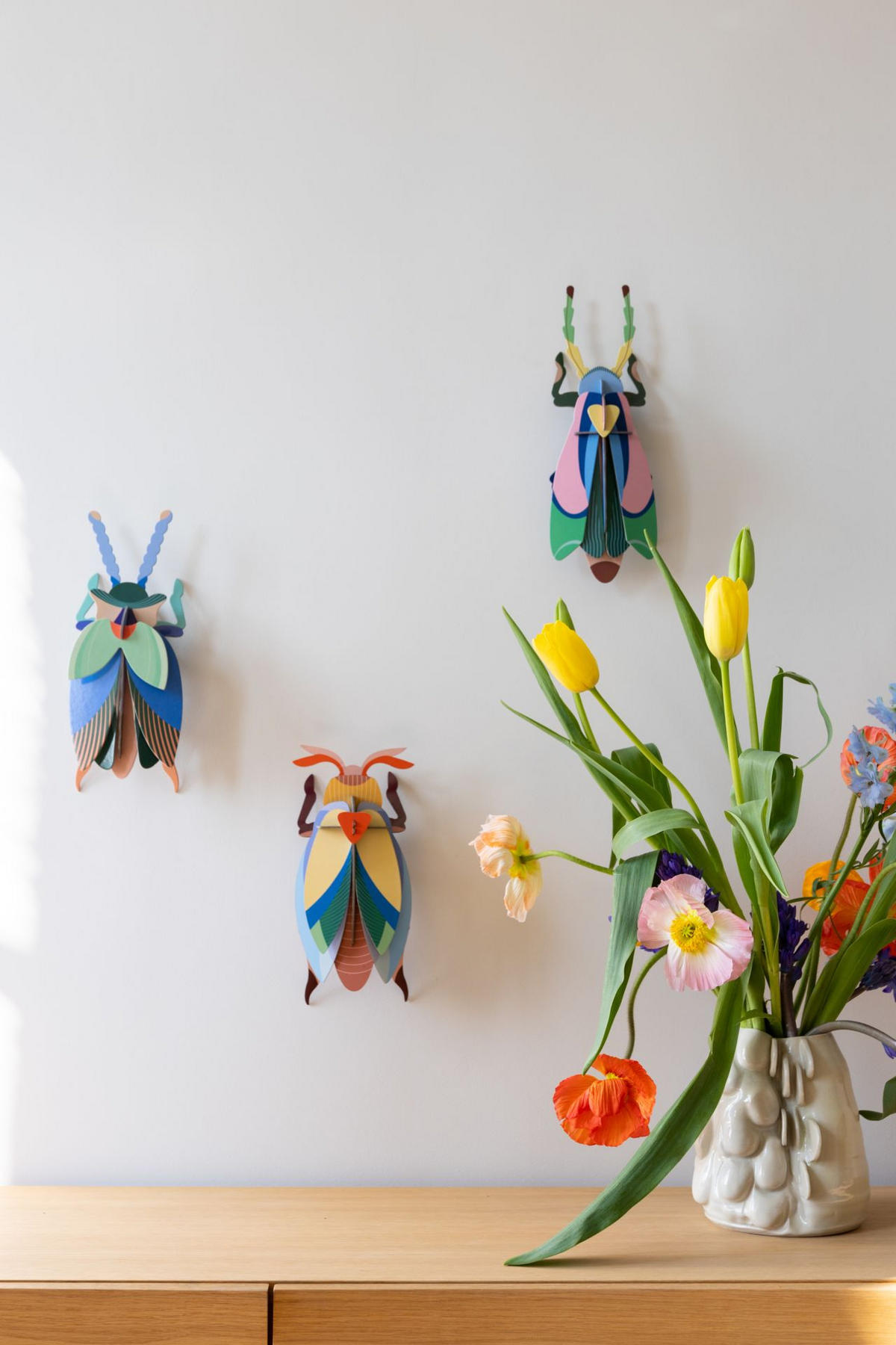WANDDEKO Bernstein-Schildkäfer 7/27.5 cm - Multicolor, Wellpappe (7/27.5/12cm) - KUNSTLOFT